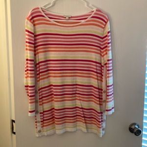 Talbots beautiful stripe top 3/4 sleeves  size M